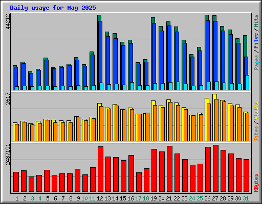 Daily usage for May 2025
