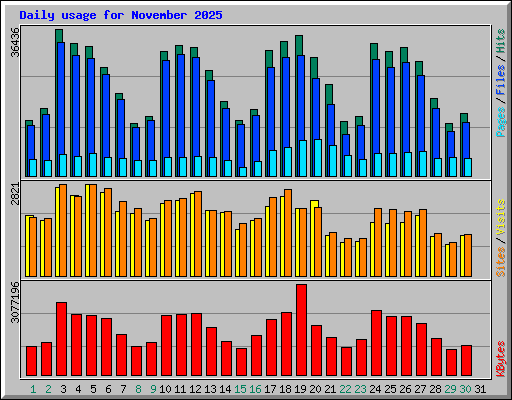 Daily usage for November 2025