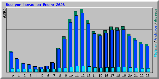 Uso por horas en Enero 2023