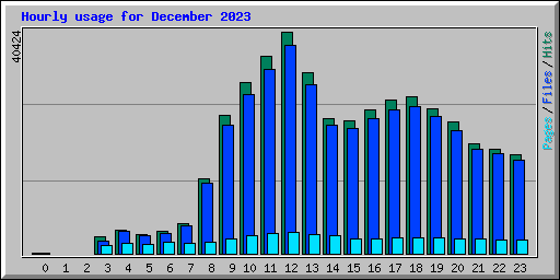 Hourly usage for December 2023