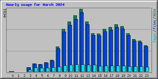 Hourly usage for March 2024